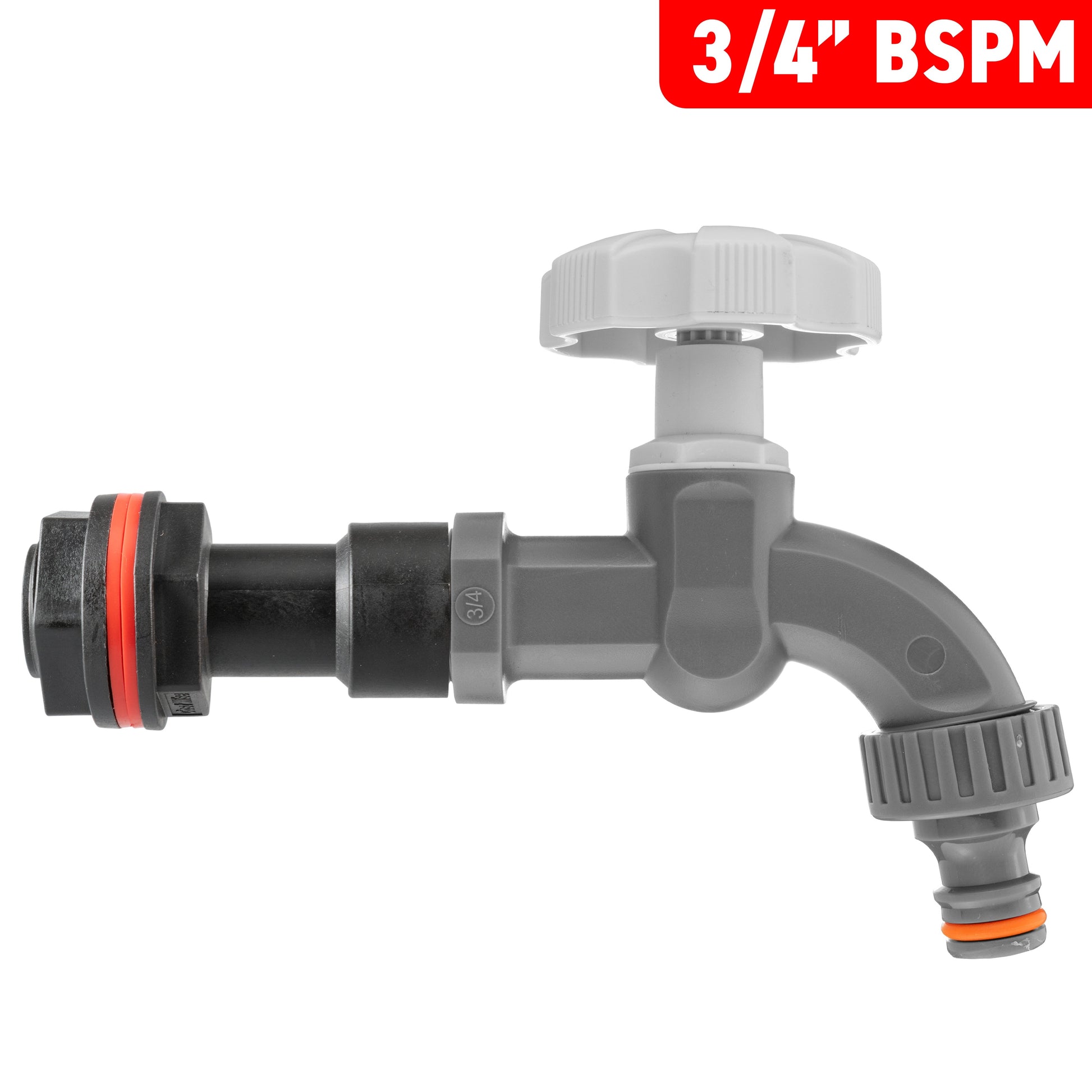 Water Butt Extension Kit 3/4" with Grey Dial Tap and Drill Bit - Best4Trade-Retail Tech Hose & Fittings