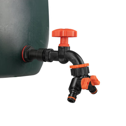 Water Butt Extension Kit 3/4" with Black Dial Tap + Two-Way Splitter - Best4Trade-Retail Tech Hose & Fittings