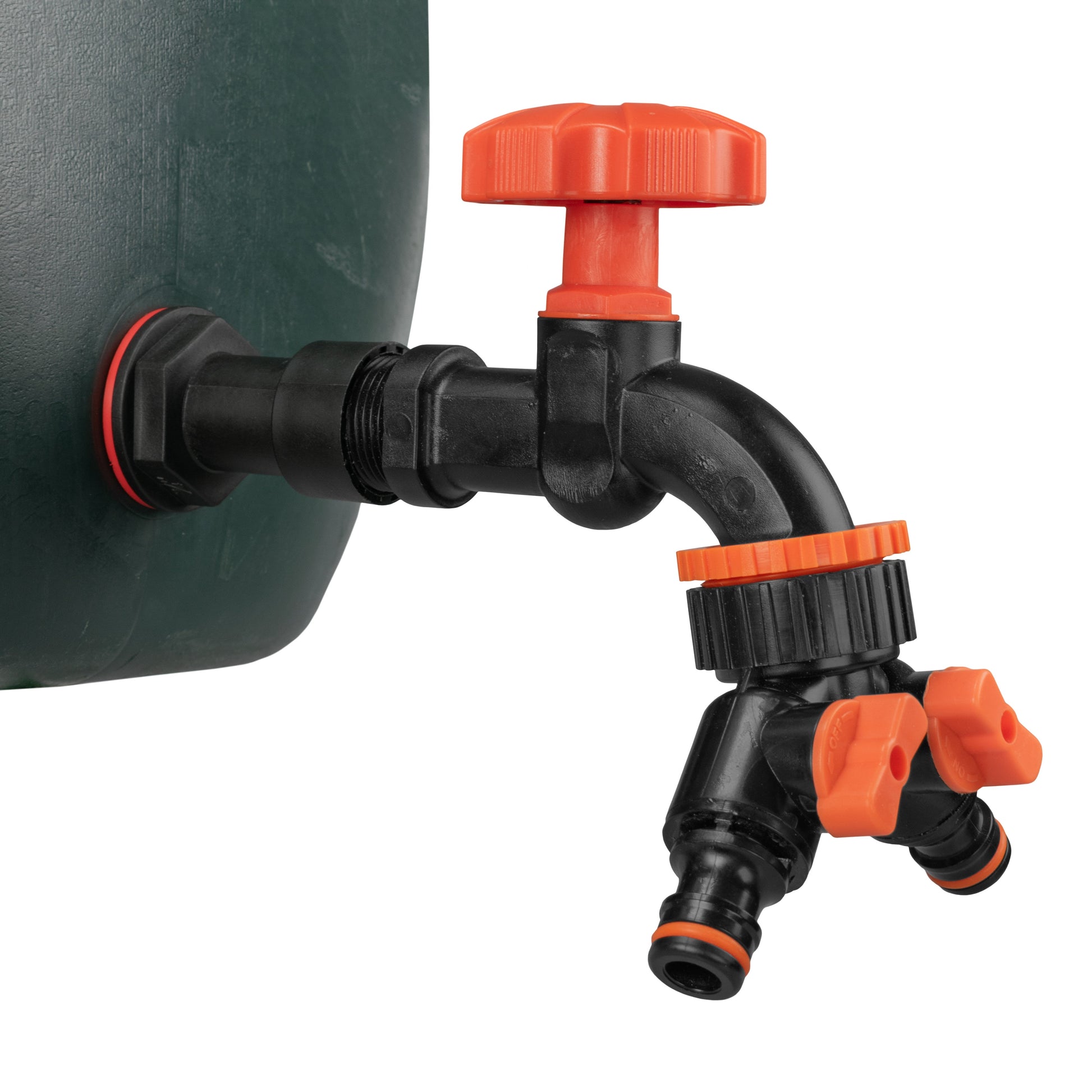 Water Butt Extension Kit 3/4" with Black Dial Tap + Two-Way Splitter and Drill Bit - Best4Trade-Retail Tech Hose & Fittings