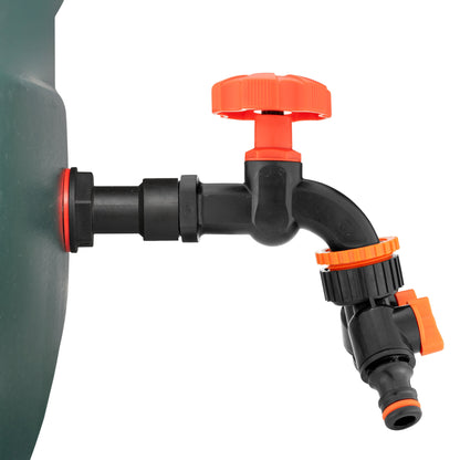 Water Butt Extension Kit 3/4" with Black Dial Tap + Two-Way Splitter and Drill Bit - Best4Trade-Retail Tech Hose & Fittings