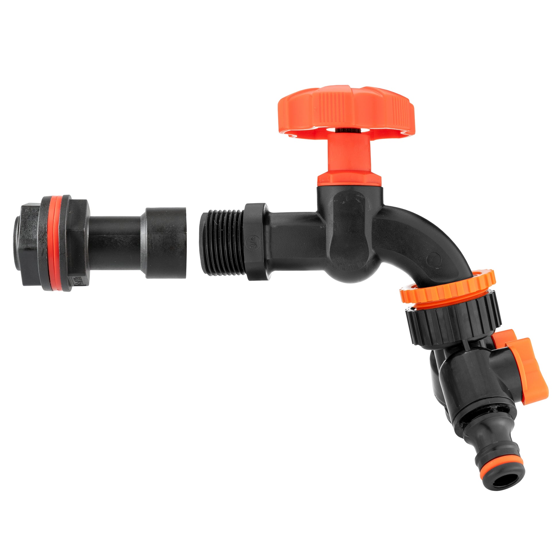 Water Butt Extension Kit 3/4" with Black Dial Tap + Two-Way Splitter - Best4Trade-Retail Tech Hose & Fittings