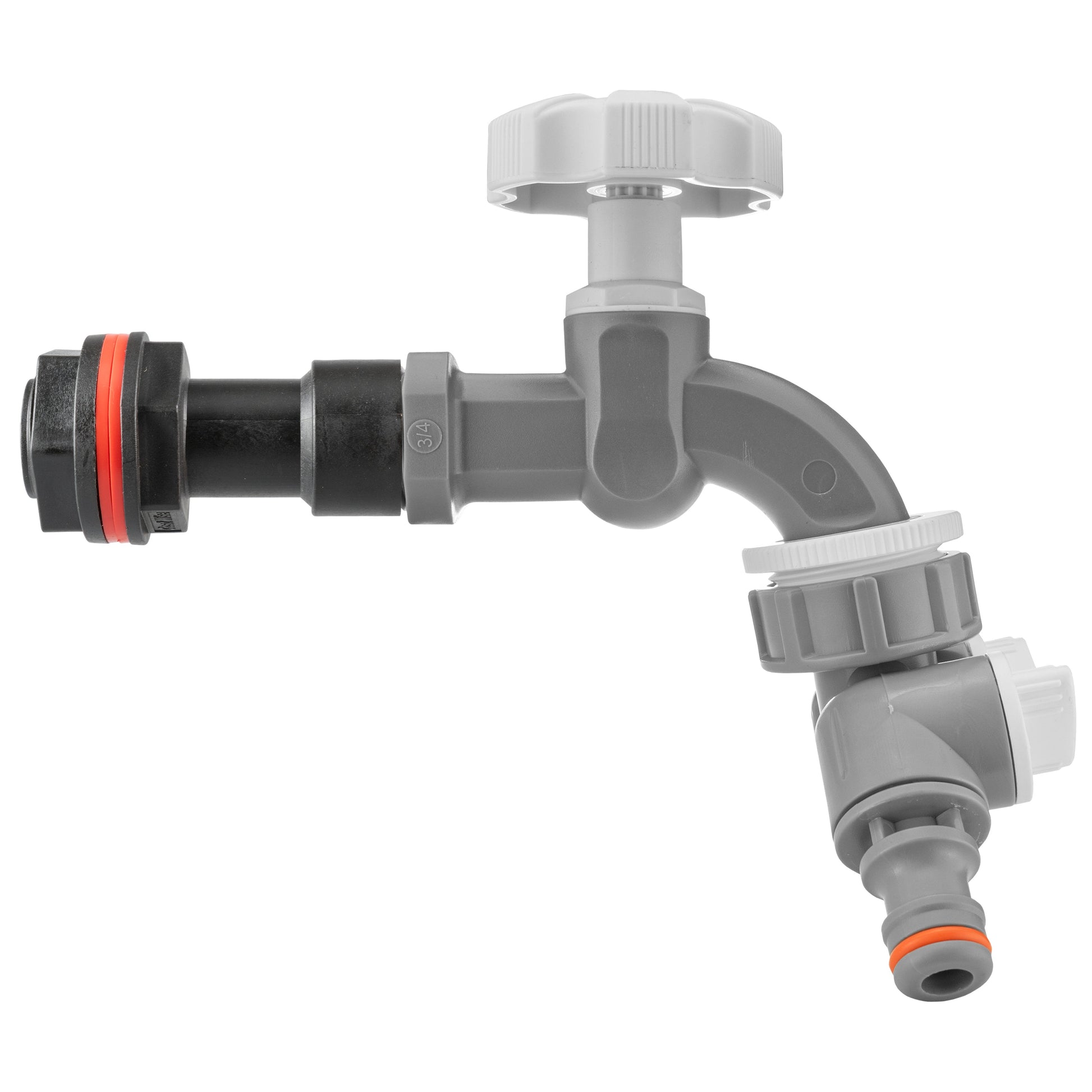 Water Butt Extension Kit 3/4" with Grey Dial Tap + Two-Way Splitter - Best4Trade-Retail Tech Hose & Fittings