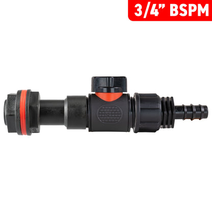 Water Butt Extension Kit 3/4" with In-Line Valve + 16mm Barb and Drill Bit - Best4Trade-Retail Tech Hose & Fittings