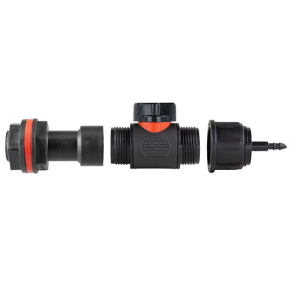 Water Butt Extension Kit 3/4" with In-Line Valve + 4mm Micro Barb and Drill Bit - Best4Trade-Retail Tech Hose & Fittings