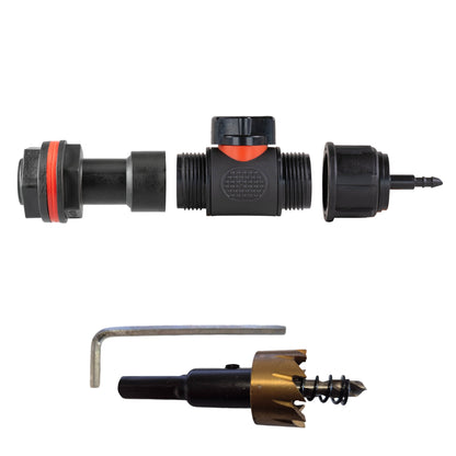 Water Butt Extension Kit 3/4" with In-Line Valve + 4mm Micro Barb and Drill Bit - Best4Trade-Retail Tech Hose & Fittings