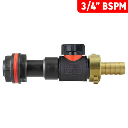 Water Butt Extension Kit 3/4" with In-Line Valve + Brass 1/2" Barb and Drill Bit - Best4Trade-Retail Tech Hose & Fittings