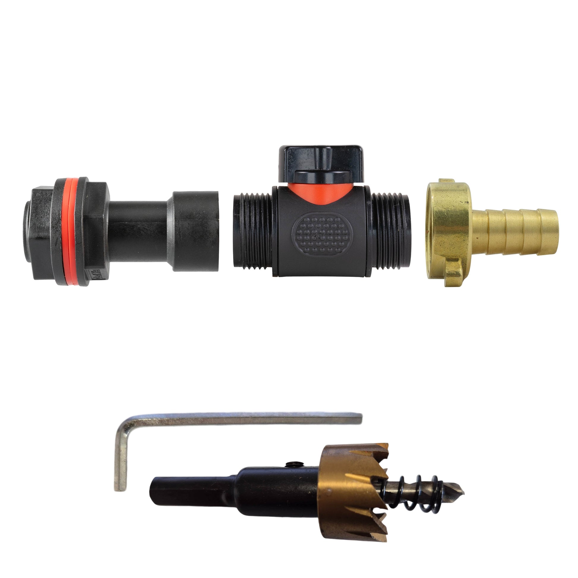Water Butt Extension Kit 3/4" with In-Line Valve + Brass 1/2" Barb and Drill Bit - Best4Trade-Retail Tech Hose & Fittings