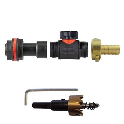 Water Butt Extension Kit 3/4" with In-Line Valve + Brass 1/2" Barb and Drill Bit - Best4Trade-Retail Tech Hose & Fittings