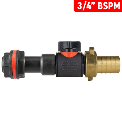 Water Butt Extension Kit 3/4" with In-Line Valve + Brass 3/4" Barb - Best4Trade-Retail Tech Hose & Fittings