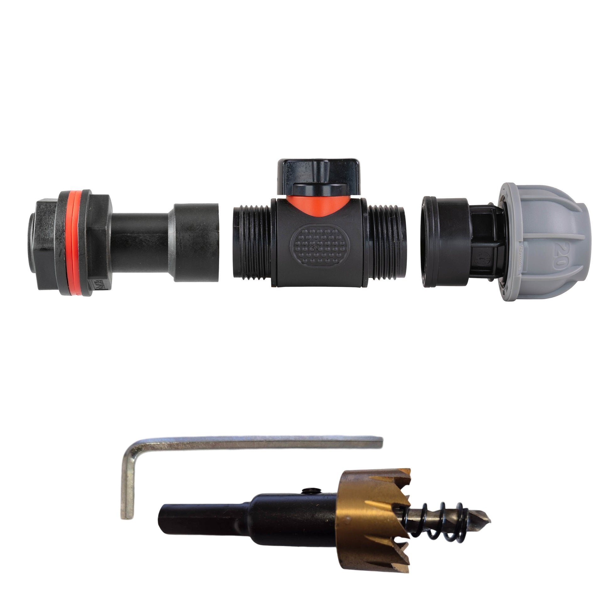 Water Butt Extension Kit 3/4" with In-Line Valve + 20mm MDPE and Drill Bit - Best4Trade-Retail Tech Hose & Fittings