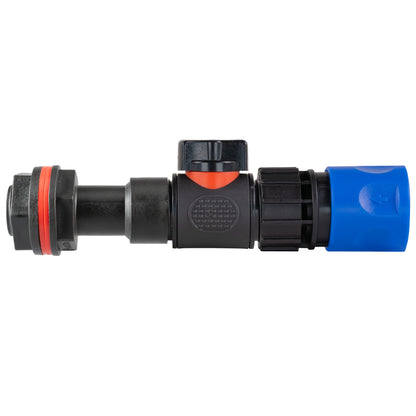 Water Butt Extension Kit 3/4" with In-Line Valve + Female Quick Connector Blue and Drill Bit - Best4Trade-Retail Tech Hose & Fittings