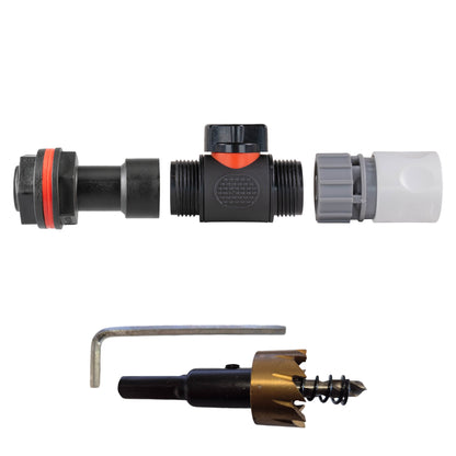 Water Butt Extension Kit 3/4" with In-Line Valve + Female Quick Connector WL and Drill Bit - Best4Trade-Retail Tech Hose & Fittings