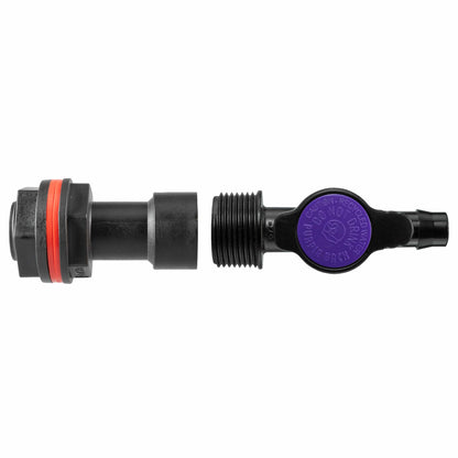 Water Butt Extension Kit 3/4" with 13mm Barb Irrigation Valve and Drill Bit - Best4Trade-Retail Tech Hose & Fittings
