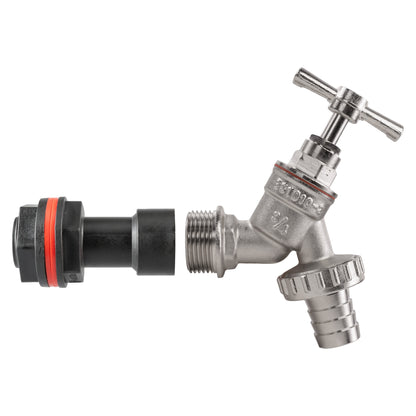 Water Butt Extension Kit 3/4" with Nickel Plated Barbed Tap and Drill Bit - Best4Trade-Retail Tech Hose & Fittings