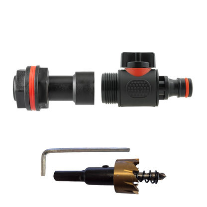 Water Butt Extension Kit 3/4" with Quick Connect Valve and Drill Bit - Best4Trade-Retail Tech Hose & Fittings