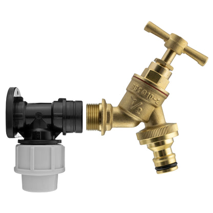 Wall Flange Kit 20mm MDPE - Brass Garden Tap 1/2" Snap On - Best4Trade-Retail Tech Hose & Fittings