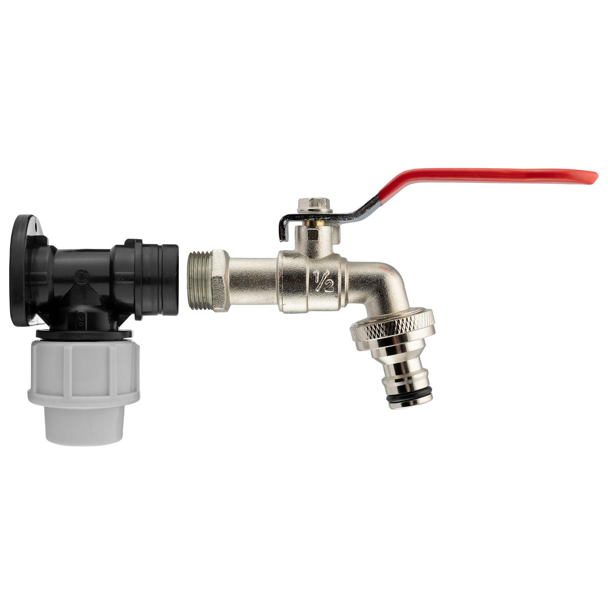 Wall Flange Kit 20mm MDPE - Lever Tap & Snap On - Best4Trade-Retail Tech Hose & Fittings