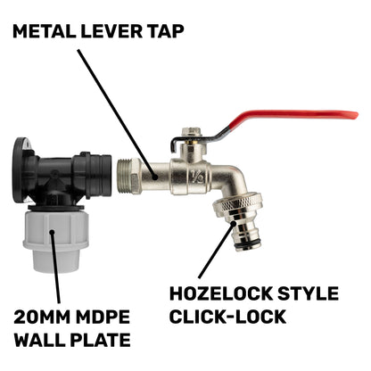 Wall Flange Kit 20mm MDPE - Lever Tap & Snap On - Best4Trade-Retail Tech Hose & Fittings