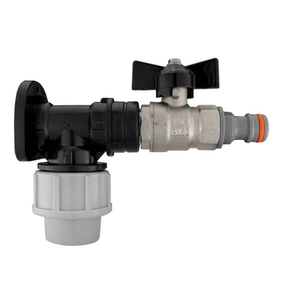 Wall Flange Kit 20mm MDPE - Bib Valve with Snap On Male - Best4Trade-Retail Tech Hose & Fittings