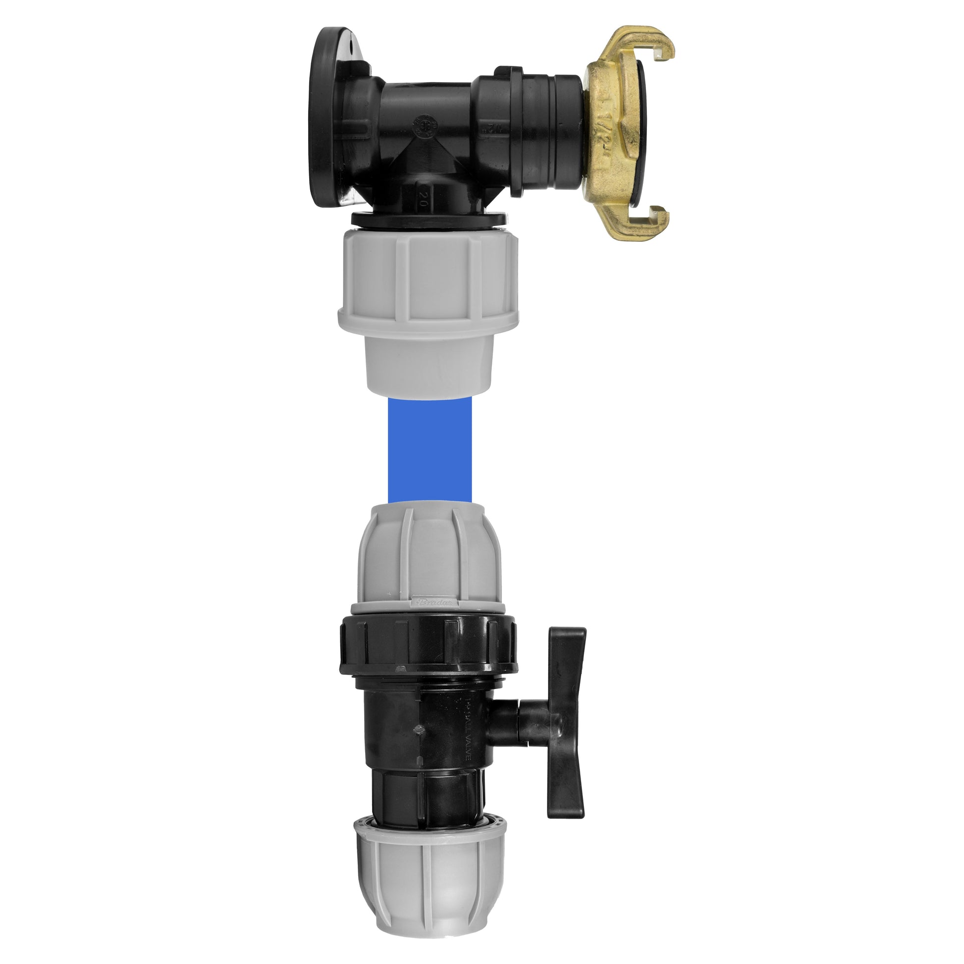 Wall Flange Kit 20mm MDPE - Geka & In Line Valve - Best4Trade-Retail Tech Hose & Fittings