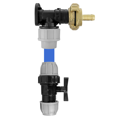 Wall Flange Kit 20mm MDPE - Geka & In Line Valve + 1/2"Barb - Best4Trade-Retail Tech Hose & Fittings
