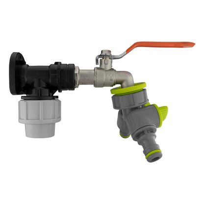 Wall Flange Kit 20mm MDPE - Lever Tap & Two Way Splitter - Best4Trade-Retail Tech Hose & Fittings