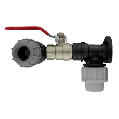 Wall Flange Kit 20mm MDPE - Lever Valve & 20mm MDPE Tee Outlet - Best4Trade-Retail Tech Hose & Fittings