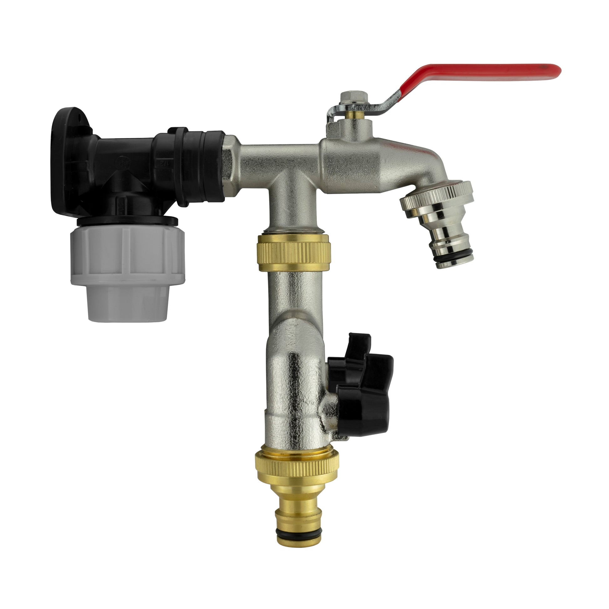 Wall Flange Kit 20mm MDPE - Double Tap with Triple Outlet - Best4Trade-Retail Tech Hose & Fittings