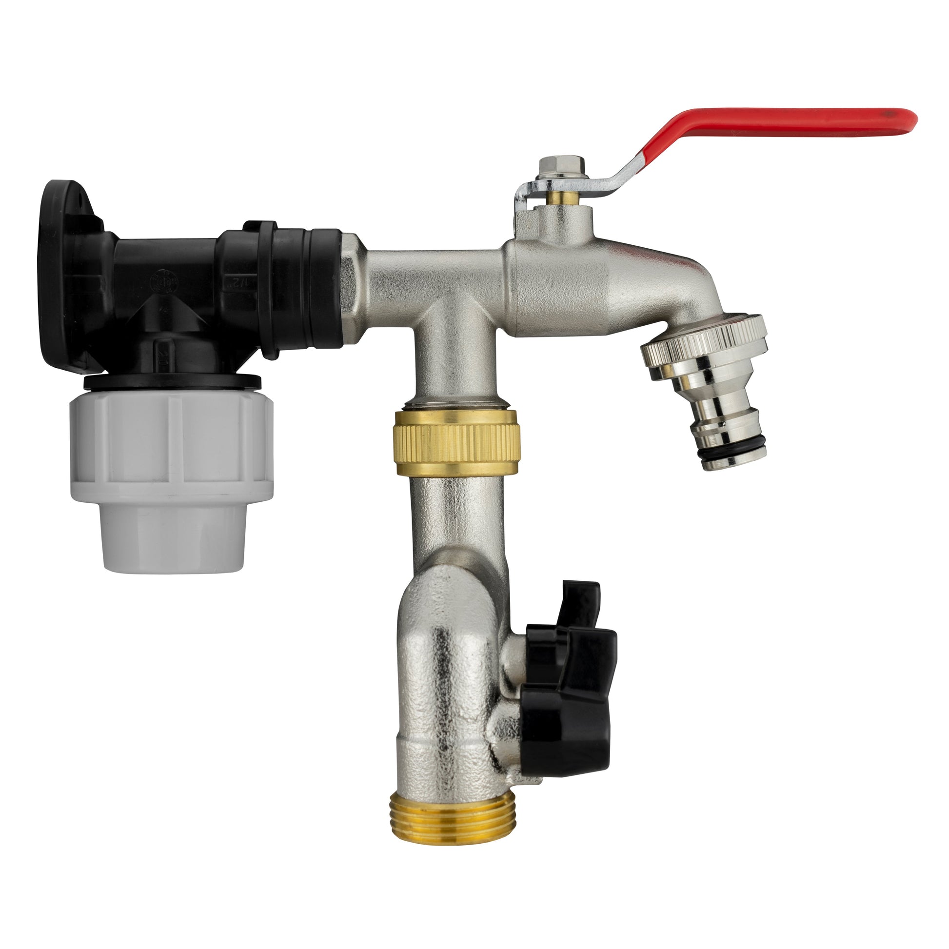 Wall Flange Kit 20mm MDPE - Double Tap with Triple Outlet Thread - Best4Trade-Retail Tech Hose & Fittings