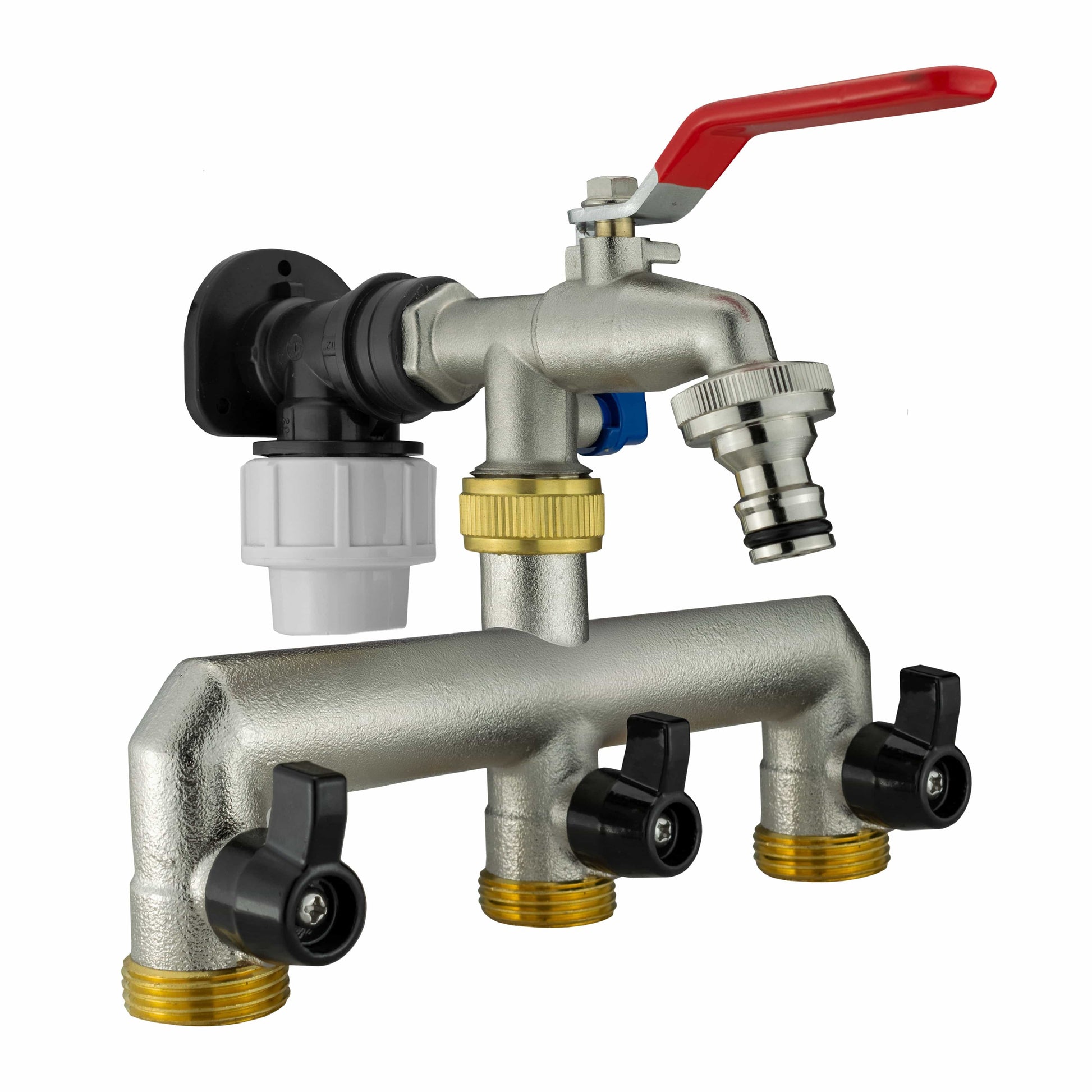 Wall Flange Kit 20mm MDPE + Triple Outlet Metal Splitter Tap - Best4Trade-Retail Tech Hose & Fittings