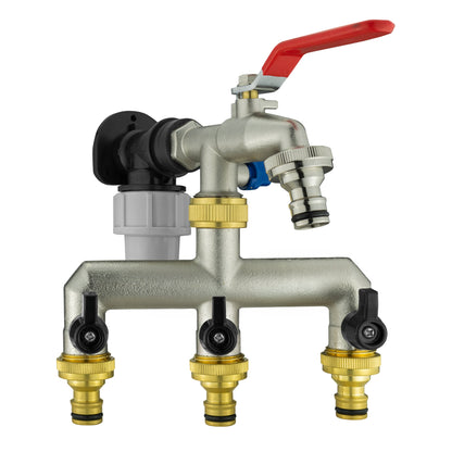 Wall Flange Kit 20mm MDPE + Quick Connect Triple Metal Splitter Tap - Best4Trade-Retail Tech Hose & Fittings