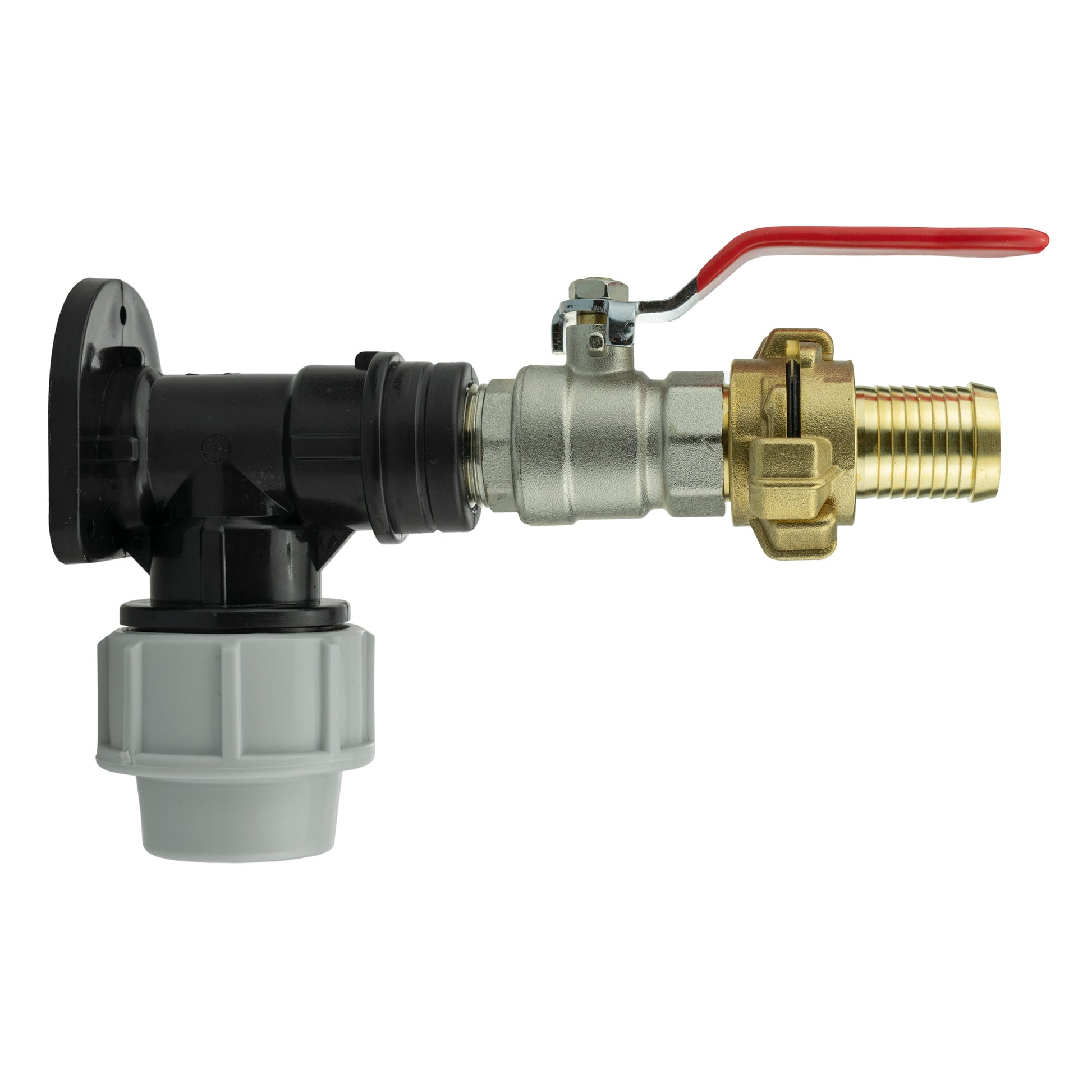 Wall Flange Kit 20mm MDPE + Lever Valve + 25mm Barbed Geka Set - Best4Trade-Retail Tech Hose & Fittings