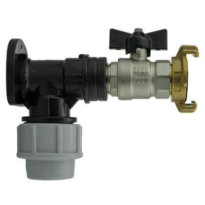 Wall Flange Kit 20mm MDPE + Bib Valve + ½” Geka - Best4Trade-Retail Tech Hose & Fittings