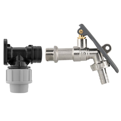 Wall Flange Kit 20mm MDPE - Lever Tap Hose Barb and Lever Lock - Best4Trade-Retail Garden watering