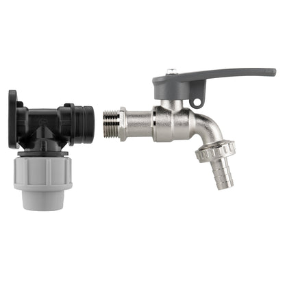 Wall Flange Kit 20mm MDPE - Lever Tap with Hose Barb and Side Lock - Best4Trade-Retail Garden watering