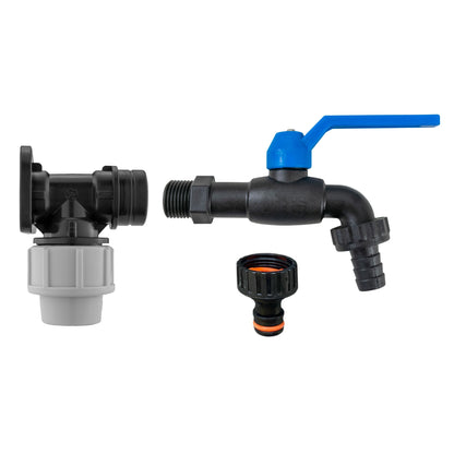 Wall Flange Kit 20mm MDPE with Nylon ½” Barb Tap and Quick Connect Outlet - Best4Trade-Retail Garden watering
