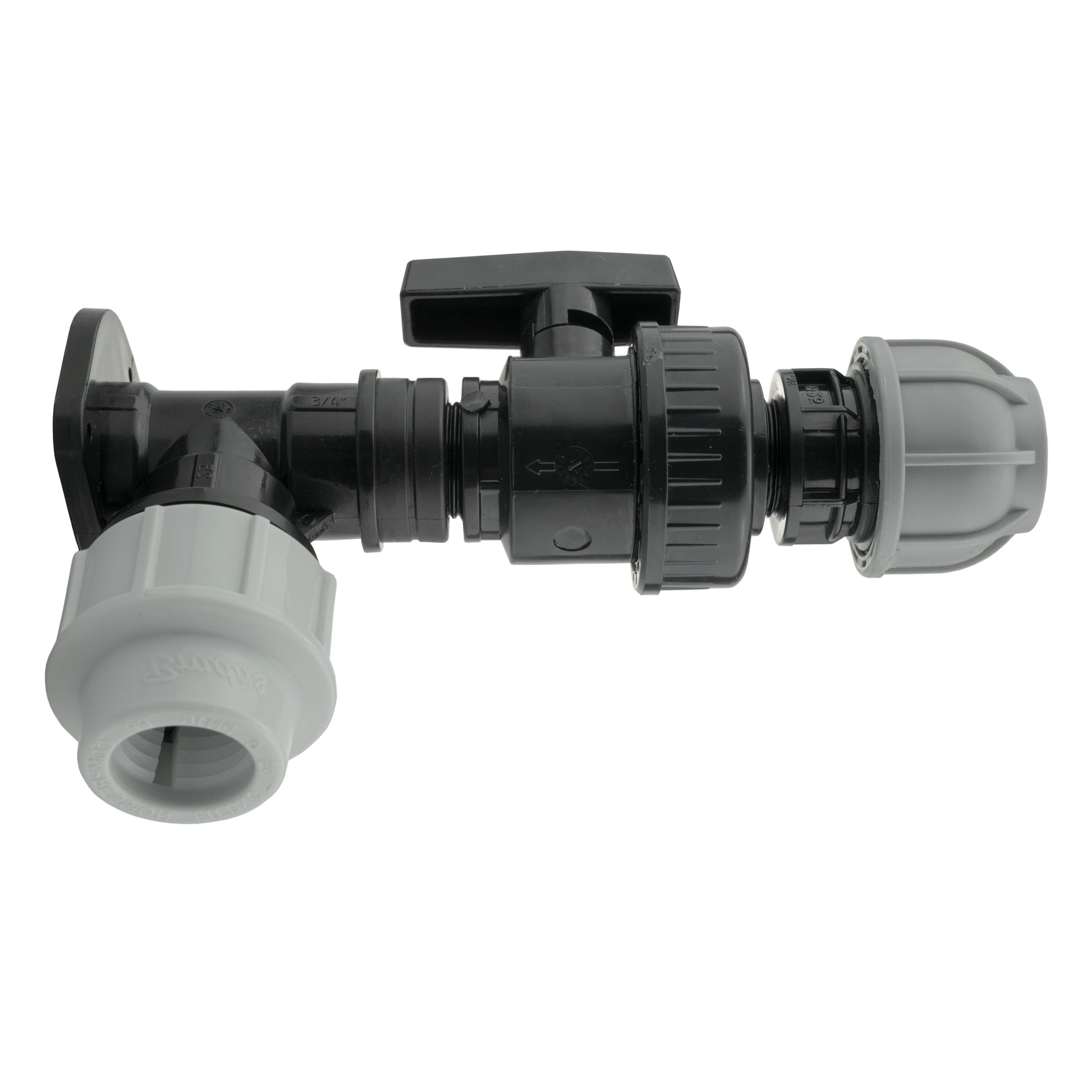 Wall Flange Kit 25mm MDPE + Large Plastic Valve & 25mm MDPE Straight - Best4Trade-Retail Tech Hose & Fittings
