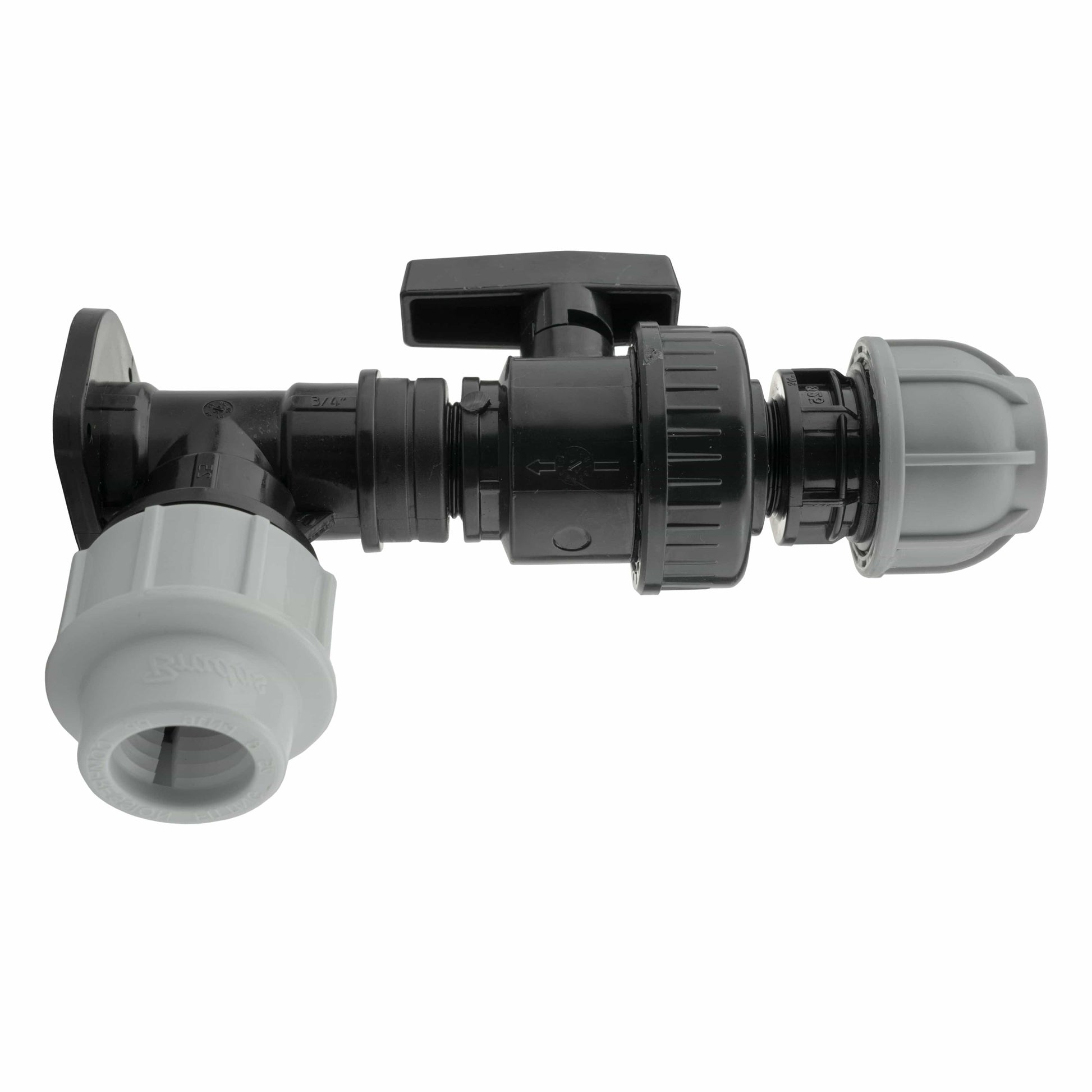 Wall Flange Kit 32mm MDPE + Large Plastic Valve & 32mm MDPE Straight - Best4Trade-Retail Tech Hose & Fittings