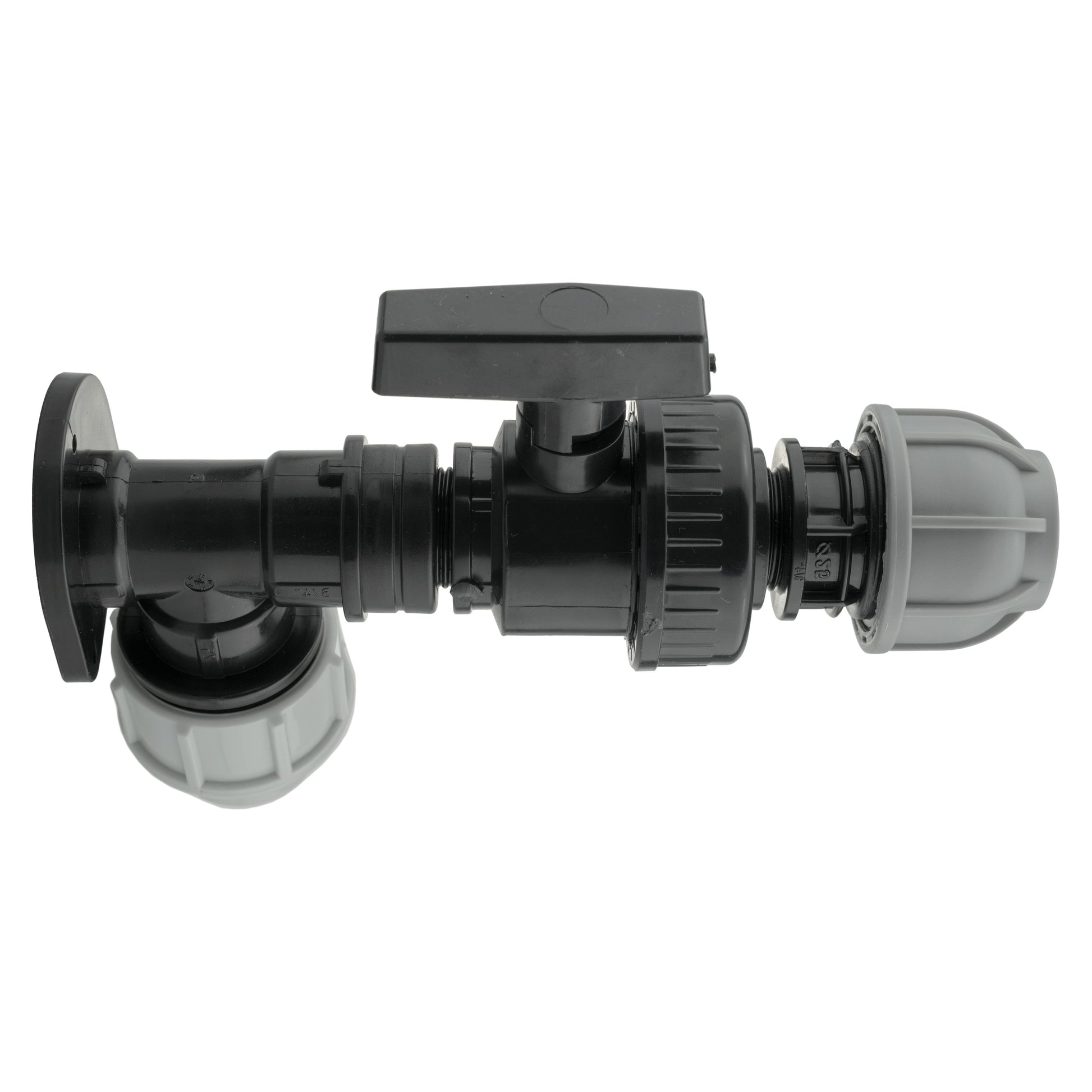 Wall Flange Kit 25mm MDPE + Large Plastic Valve & 25mm MDPE Straight - Best4Trade-Retail Tech Hose & Fittings