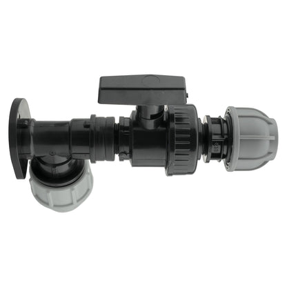 Wall Flange Kit 25mm MDPE + Large Plastic Valve & 25mm MDPE Straight - Best4Trade-Retail Tech Hose & Fittings