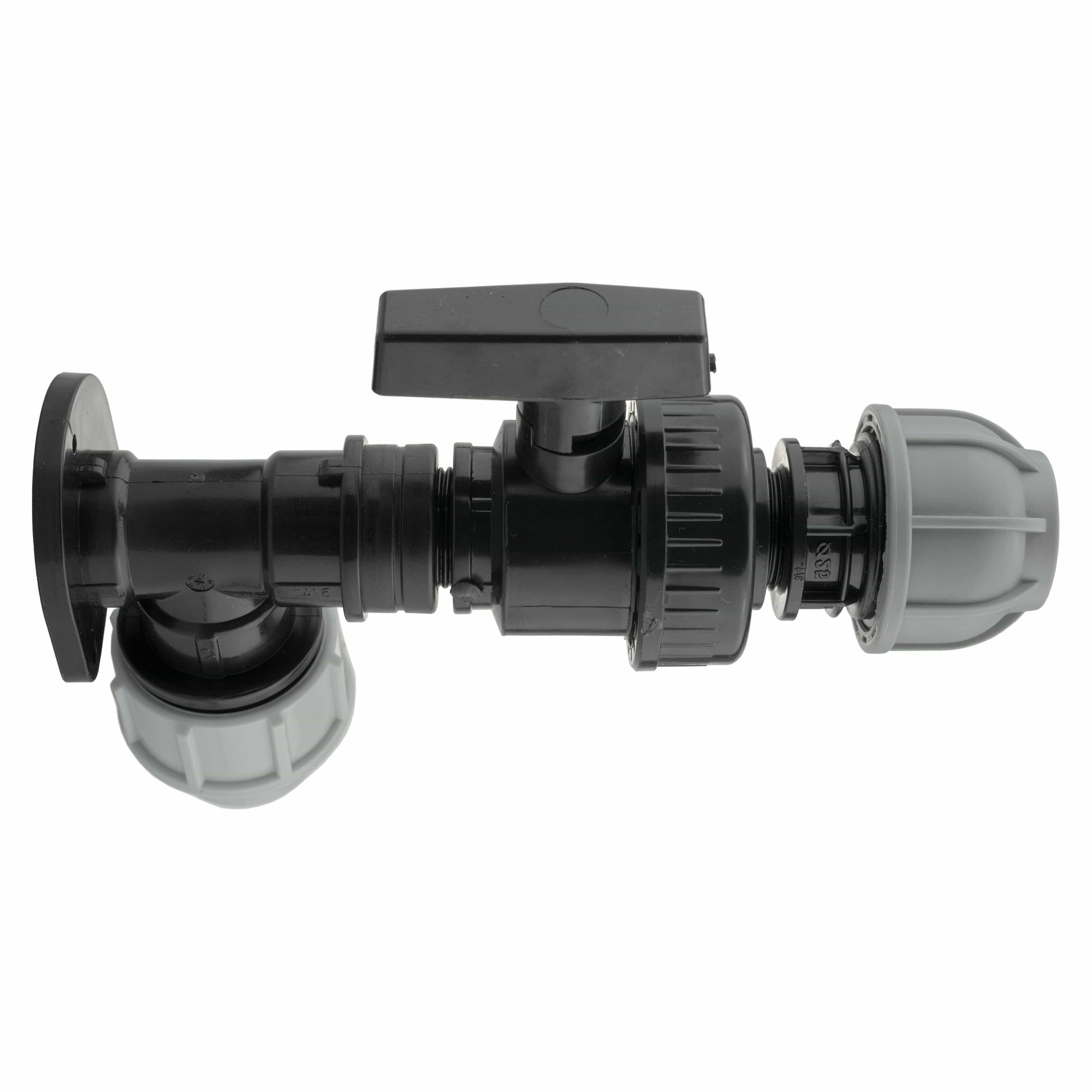 Wall Flange Kit 32mm MDPE + Large Plastic Valve & 32mm MDPE Straight - Best4Trade-Retail Tech Hose & Fittings
