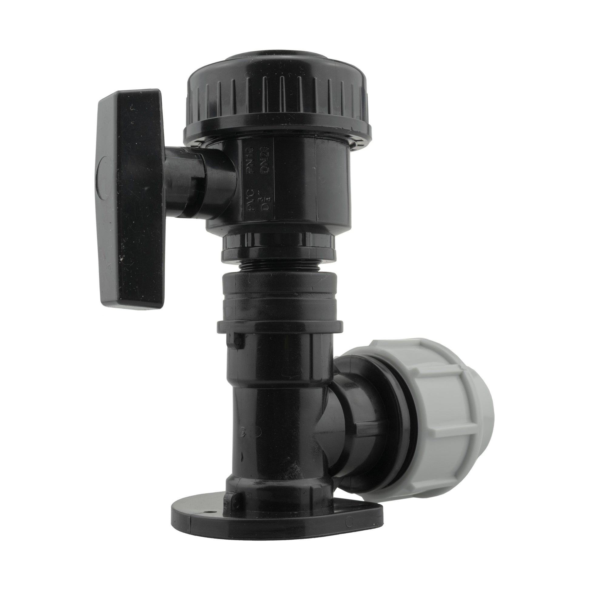 Wall Flange Kit 25mm MDPE + Large Plastic Valve 3/4" BSP - Best4Trade-Retail Tech Hose & Fittings