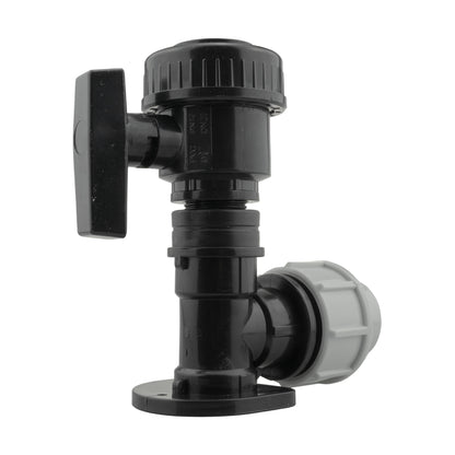 Wall Flange Kit 32mm MDPE + Large Plastic Valve 3/4" BSP - Best4Trade-Retail Tech Hose & Fittings