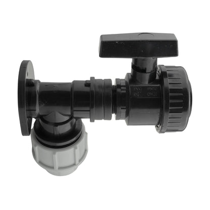Wall Flange Kit 32mm MDPE + Large Plastic Valve 3/4" BSP - Best4Trade-Retail Tech Hose & Fittings