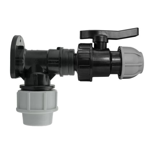Wall Flange Kit 25mm MDPE + 25mm MDPE Valve - Best4Trade-Retail Tech Hose & Fittings