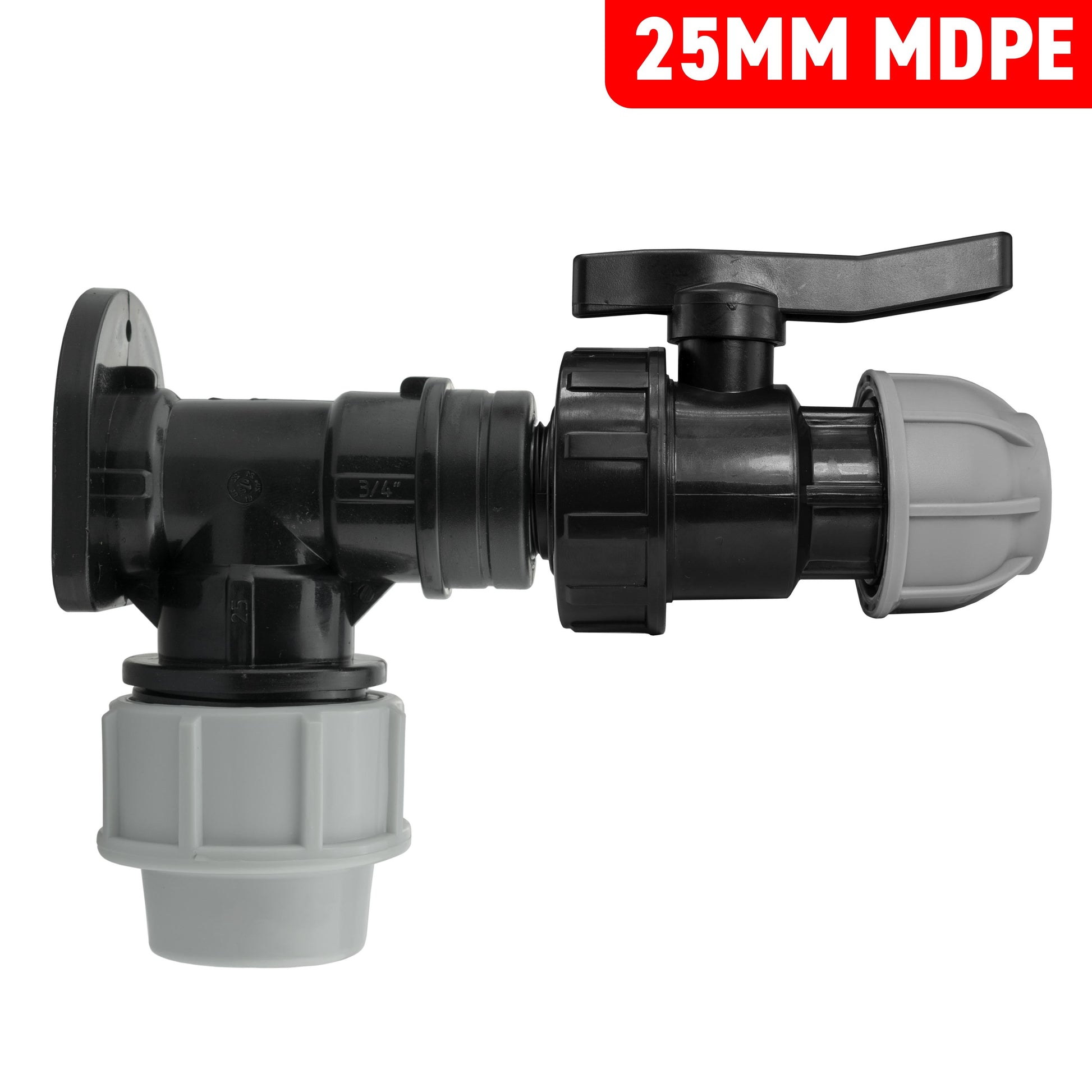 Wall Flange Kit 25mm MDPE + 25mm MDPE Valve - Best4Trade-Retail Tech Hose & Fittings