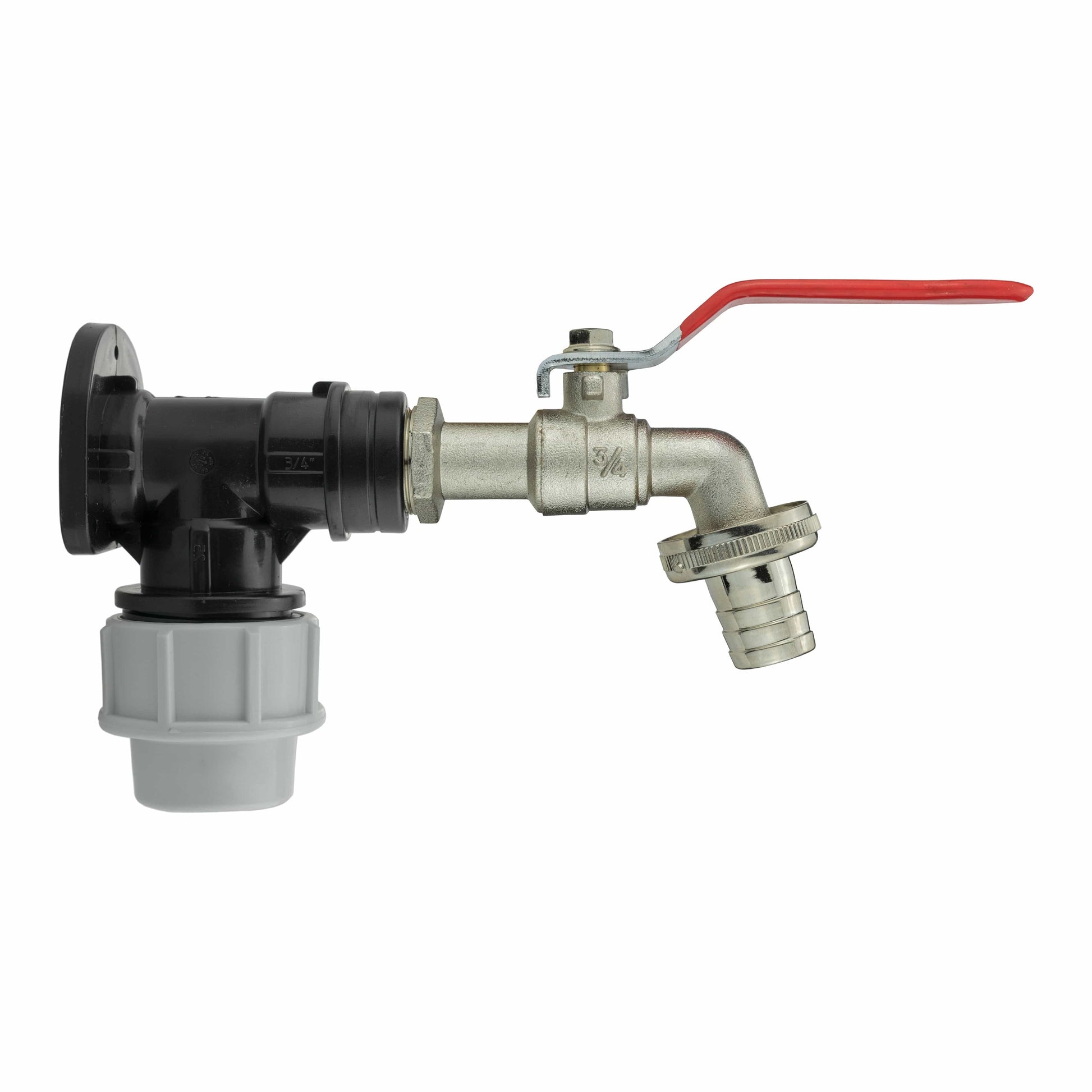 Wall Flange Kit 25mm MDPE + Lever Tap 3/4" Barb - Best4Trade-Retail Tech Hose & Fittings