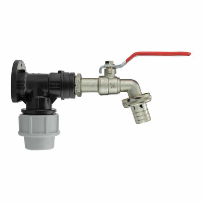 Wall Flange Kit 25mm MDPE + Lever Tap 3/4" Barb - Best4Trade-Retail Tech Hose & Fittings