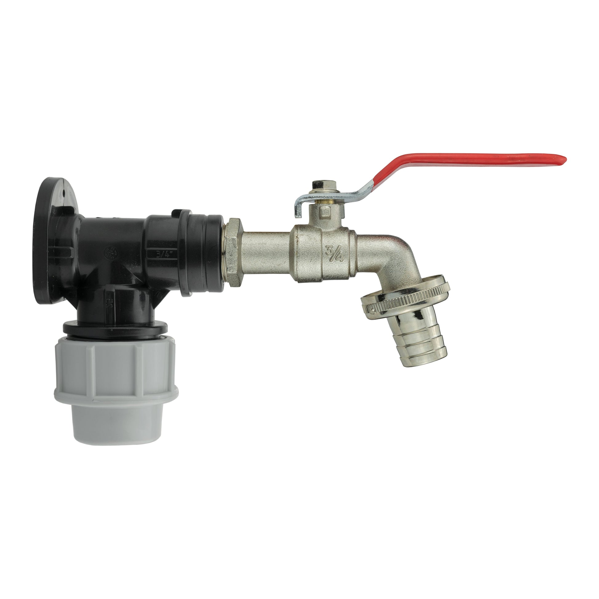 Wall Flange Kit 32mm MDPE + Lever Tap 3/4" Barb - Best4Trade-Retail Tech Hose & Fittings