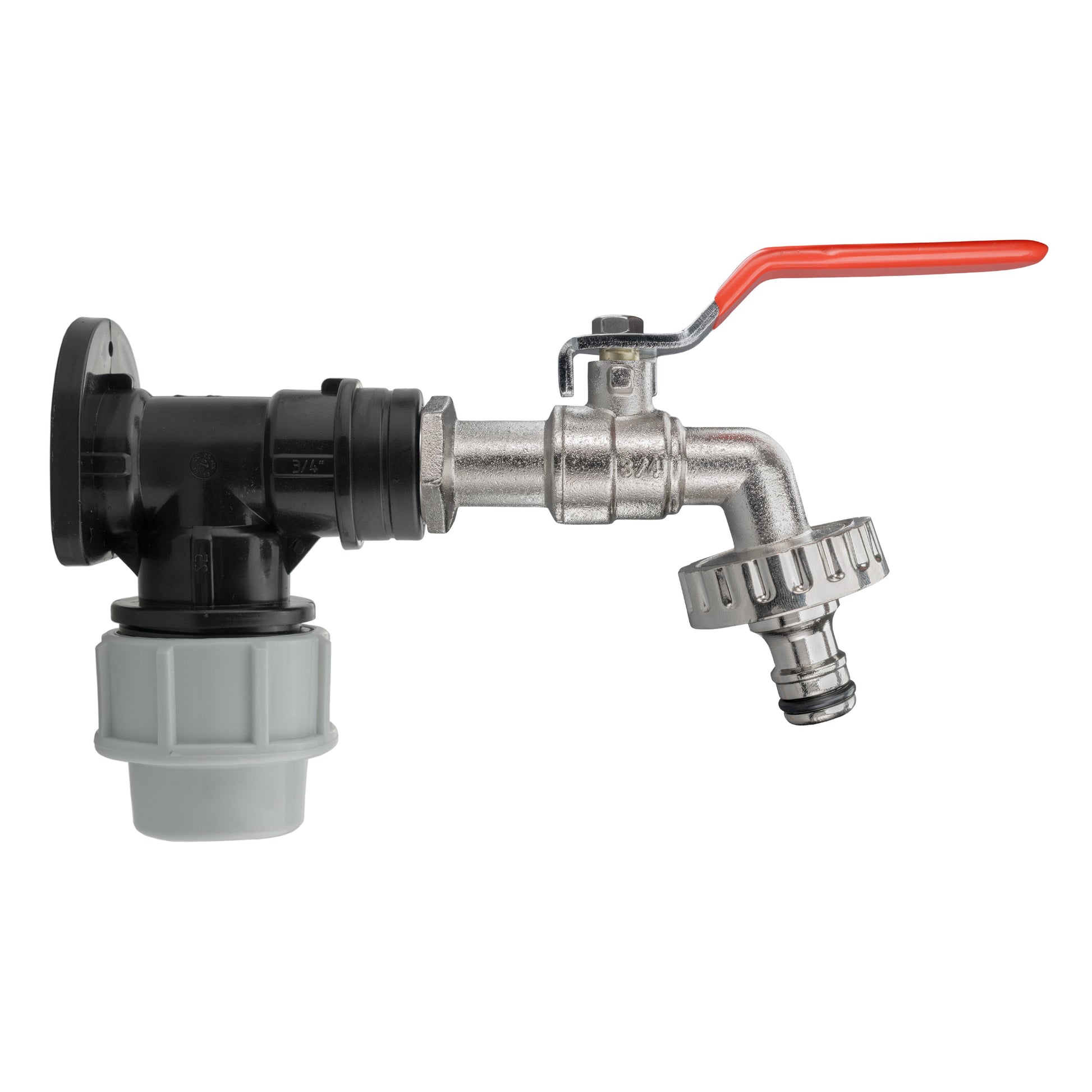 Wall Flange Kit 25mm MDPE + Quick Connect Lever Tap - Best4Trade-Retail Tech Hose & Fittings